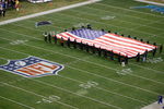 CHARLOTTE, NC - DECEMBER 08:  A general view of the american flag on the field before the game between the Carolina Panthers and the Tampa Bay Buccaneers at Bank of America Stadium on December 8, 2008 in Charlotte, North Carolina. (Photo by Streeter Lecka/Getty Images)