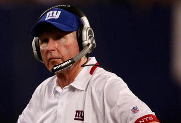 EAST RUTHERFORD, NJ - AUGUST 17: Head coach Tom Coughlin of the New York Giants watches his team play against the Carolina Panthers during a preseason NFL game on August 17, 2009 at Giants Stadium in East Rutherford, New Jersey. (Photo by Jared Wickerham/Getty Images)