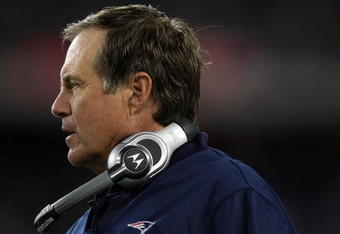 FOXBORO, MA - SEPTEMBER 03:  Head coach Bill Belichick of the New England Patriots directs his players against the New York Giants on September 3, 2009 at Gillette Stadium in Foxboro, Massachusetts.  (Photo by Elsa/Getty Images)
