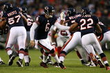 CHICAGO - AUGUST 22: Quarterback Jay Cutler #6 of the Chicago Bears hands the ball off to Matt Forte #22 against the New York Giants during their preseason NFL game at Soldier Field on August 22, 2009 in Chicago, Illinois.  (Photo by Jonathan Daniel/Getty Images)