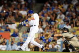 LOS ANGELES, CA - SEPTEMBER 04:  Casey Blake #23 of the Los Angeles Dodgers bats against the San Diego Padres on September 4, 2009 at Dodger Stadium in Los Angeles, California. (Photo by Jacob de Golish/Getty Images)