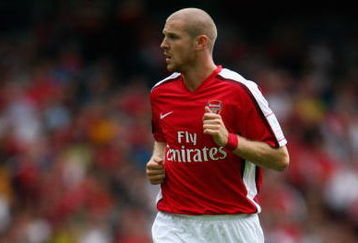 LONDON - AUGUST 03:  Philippe Senderos of Arsenal in action during the pre-season friendly match between Arsenal and Real Madrid during the Emirates Cup at the Emirates Stadium on August 3, 2008 in London, England.  (Photo by Jamie McDonald/Getty Images)