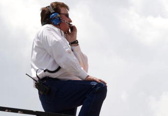 TALLADEGA, AL - APRIL 25:  Team owner Richard Childress watches during practice for the NASCAR Sprint Cup Series Aaron's 499 at Talladega Superspeedway on April 25, 2008 in Talladega, Alabama.  (Photo by John Harrelson/Getty Images for NASCAR)