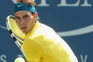 NEW YORK - SEPTEMBER 06:  Rafael Nadal of Spain lines up a shot against Nicolas Almagro of Spain during day seven of the 2009 U.S. Open at the USTA Billie Jean King National Tennis Center on September 6, 2009 in the Flushing neighborhood of the Queens borough of New York City.  (Photo by Jim McIsaac/Getty Images)