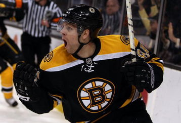 BOSTON - APRIL 16:  Phil Kessel #81 of the Boston Bruins celebrates his goal in the first period against the Montreal Canadiens during Game One of the Eastern Conference Quarterfinals of the 2009 Stanley Cup playoffs on April 16, 2009 at the TD Banknorth Garden in Boston, Massachusetts.  (Photo by Elsa/Getty Images)