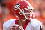 STILLWATER, OK - SEPTEMBER 05:  Quarterback Joe Cox #14 of the Georgia Bulldogs drops back to pass during the college football game against the Oklahoma State Cowboys at Boone Pickens Stadium on September 5, 2009 in Stillwater, Oklahoma.  The Cowboys defeated the Bulldogs 24-10.  (Photo by Christian Petersen/Getty Images)