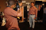 NEW YORK - SEPTEMBER 14:  Football player Jessie Palmer stands backstage at the Ghost Couture Spring 2005 fashion show during the Olympus Fashion Week Spring 2005 at the Bryant in Bryant Park September 14, 2004 in New York City.  (Photo by Brad Barket/Getty Images)