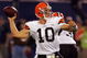 EAST RUTHERFORD, NJ - AUGUST 18:  Brady Quinn #10 of the Cleveland Browns throws a pass against the New York Giants on August 18, 2008 at Giants Stadium in East Rutherford, New Jersey.  (Photo by Jim McIsaac/Getty Images)