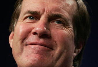 JACKSONVILLE, FL - FEBRUARY 4:  Bill Belichick, head coach of the New England Patriots, speaks at a pre Superbowl press conference February 4, 2005 at the Prime F. Osborn Convention Center in Jacksonville, Florida.  (Photo by Al Bello/Getty Images)