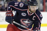COLUMBUS, OHIO - APRIL 23:  Rick Nash #61 of the Columbus Blue Jackets skates against the Detroit Red Wings during Game Four of the Western Conference Quarterfinals of the 2009 Stanley Cup Playoffs on April 23, 2009 at the Nationwide Arena in Columbus, Ohio. The Red Wings defeated the Blue Jackets 6-5 on a late goal by Johan Franzen to eliminate the Blue Jackets 4 games to 0. (Photo by Claus Andersen/Getty Images