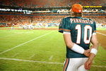 MIAMI - AUGUST 22:  Quarterback Chad Pennington #10 of the Miami Dolphins watches from the sidelines as his team takes on the Carolina Panthers during a pre-season game at Land Shark Stadium on August 22, 2009 in Miami, Florida. The Dolphins defeated the Panthers 27-17.  (Photo by Doug Benc/Getty Images)
