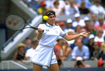 7 Sep 1997:  Martina Hingis of Switzerland plays a forehand return during the US Open at Flushing Meadow in New York, USA.  \ Mandatory Credit: Clive  Brunskill/Allsport
