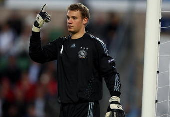 HALMSTAD, SWEDEN - JUNE 22:  Manuel Neuer of Germany during the UEFA European U21 Championships match between Germany and England at Orjans vall on June 22, 2009 in Halmstad, Sweden.  (Photo by Phil Cole/Getty Images)