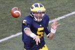 ANN ARBOR, MI - SEPTEMBER 05:  Tate Forcier #5 of the Michigan Wolverines throws a third quarter pass while playing the Western Michigan Broncos on September 5, 2009 at Michigan Stadium in Ann Arbor, Michigan. Michigan won the game 31-7. (Photo by Gregory Shamus/Getty Images)