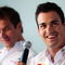 SYDNEY, AUSTRALIA - AUGUST 31: Dani Sordo (R) of Spain of the Citroen Total World Rally team speaks to the media during a Rally Australia press conference at The Rocks on August 31, 2009 in Sydney, Australia. (Photo by Matt King/Getty Images)