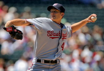 DENVER - JULY 08:  Starting pitcher Ross Detwiler #48 of the Washington Nationals delivers against the Colorado Rockies during MLB action at Coors Field on July 8, 2009 in Denver, Colorado.  (Photo by Doug Pensinger/Getty Images)