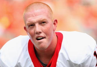 STILLWATER, OK - SEPTEMBER 05:  Quarterback Joe Cox #14 of the Georgia Bulldogs warms up before the college football game against the Oklahoma State Cowboys at Boone Pickens Stadium on September 5, 2009 in Stillwater, Oklahoma.  The Cowboys defeated the Bulldogs 24-10.  (Photo by Christian Petersen/Getty Images)