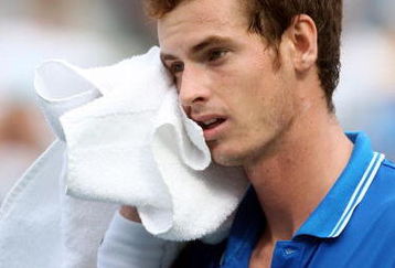 NEW YORK - SEPTEMBER 08:  Andy Murray of Great Britain wipes his face during his match against Marin Cilic of Croatia during day nine of the 2009 U.S. Open at the USTA Billie Jean King National Tennis Center on September 8, 2009 in the Flushing neighborhood of the Queens borough of New York City.  (Photo by Nick Laham/Getty Images)