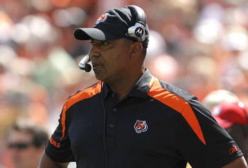 CINCINNATI - SEPTEMBER 14:  Marvin Lewis head coach of the Cincinnati Bengals watches his team against the Tennessee Titans during the second quarter of their NFL game September 14, 2008 at Paul Brown Stadium in Cincinnati, Ohio. The Titans defeated the Bengals 24-7.  (Photo by Matt Sullivan/Getty Images)
