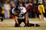 PITTSBURGH - JANUARY 18:  Ray Lewis #52 of the Baltimore Ravens reacts after he dropped a potenial interception against the Pittsburgh Steelers during the AFC Championship game on January 18, 2009 at Heinz Field in Pittsburgh, Pennsylvania.  (Photo by Streeter Lecka/Getty Images)
