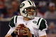 EAST RUTHERFORD, NJ - AUGUST 29: Mark Sanchez #6 of the New York Jets throws a pass against the New York Giants on August 29, 2009 at Giants Stadium in East Rutherford, New Jersey. (Photo by Jim McIsaac/Getty Images)