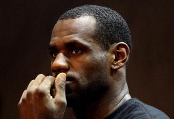 BEIJING - AUGUST 24:  LeBron James of the Cleveland Cavaliers takes part in a promotional event during a visit to China on August 24, 2009 in Beijing, China.  (Photo by Feng Li/Getty Images)