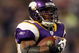MINNEAPOLIS - DECEMBER 28:   Adrian Peterson #28 of the Minnesota Vikings carries the ball in for a touchdown in the second quarter against the New York Giants on December 28, 2008 at the Hubert H. Humphrey Metrodome in Minneapolis, Minnesota. (Photo by Elsa/Getty Images)