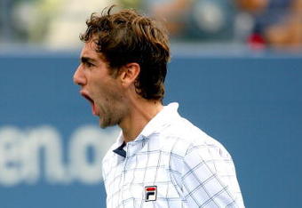 NEW YORK - SEPTEMBER 08:  Marin Cilic of Croatia celebrates match point against Andy Murray of Great Britain during day nine of the 2009 U.S. Open at the USTA Billie Jean King National Tennis Center on September 8, 2009 in the Flushing neighborhood of the Queens borough of New York City.  (Photo by Matthew Stockman/Getty Images)