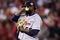 ST LOUIS - OCTOBER 26:  Fernando Rodney #59 of the Detroit Tigers wipes his face in the seventh inning against the St. Louis Cardinals during Game Four of the 2006 World Series on October 26, 2006 at Busch Stadium in St. Louis, Missouri.  (Photo by Elsa/Getty Images)