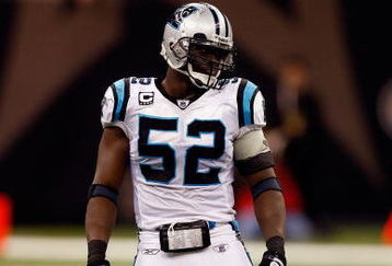 NEW ORLEANS - DECEMBER 28:  Jon Beason #52 of the Carolina Panthers looks on during the game against the New Orleans Saints on December 28, 2008 at the Superdome in New Orleans, Louisiana.  (Photo by Chris Graythen/Getty Images)