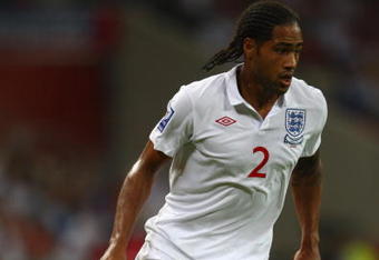 LONDON - SEPTEMBER 09:   Glen Johnson of England in action during the FIFA 2010 World Cup Group 6 Qualifying match between England and Croatia at Wembley Stadium on September 9, 2009 in London, England. (Photo by Clive Brunskill/Getty Images)