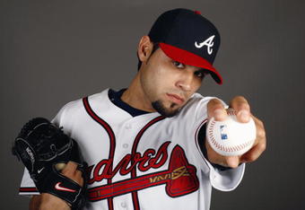 LAKE BUENA VISTA, FL - FEBRUARY 19:  Pitcher Mike Gonzalez #51 of the Atlanta Braves poses for a photo during Spring Training Photo Day on February 19, 2009 at Champions Stadium at Walt Disney World of Sports in Lake Buena Vista, Florida.  (Photo by Chris Graythen/Getty Images)