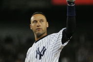 NEW YORK - SEPTEMBER 09:  Derek Jeter #2 of the New York Yankees acknowledges the crowd after hitting a single in the 7th inning against the Tampa Bay Rays during the game on September 9, 2009 at Yankee Stadium in the Bronx borough of New York City. Jeter's hit ties Lou Gehrig's all-time club record of 2,721 hits. (Photo by Jared Wickerham/Getty Images)