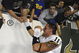 TAMPA, FL - OCTOBER 2:  Quarterback Bill Stull #11 of the Pittsburgh Panthers celebrates with fans an upset win against the University of South Florida Bulls at Raymond James Stadium on October 2, 2008 in Tampa, Florida.  (Photo by Al Messerschmidt/Getty Images)