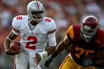 LOS ANGELES, CA - SEPTEMBER 13:  Terrelle Pryor #2 of the Ohio State Buckeyes runs the ball against the USC Trojans during the college football game at the Los Angeles Memorial Coliseum on September 13, 2008 in Los Angeles, California.  (Photo by Stephen Dunn/Getty Images)