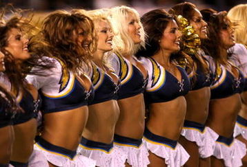 SAN DIEGO - SEPTEMBER 4:  The Chargers Girls cheerleaders perform duing the game between the San Diego Chargers and the San Francisco 49ers on September 4, 2009 at Qualcomm Stadium in San Diego, California.   The Chrgers won 26-7.  (Photo by Stephen Dunn/Getty Images)