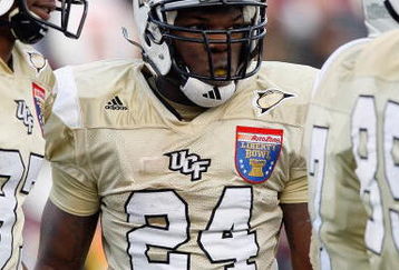 MEMPHIS, TN - DECEMBER 29: Kevin Smith #24 of the UCF Knights looks on during a break in action against the Mississippi State Bulldogs on December 29, 2007 at the Liberty Bowl Memorial Stadium in Memphis, Tennessee. The Bulldogs beat the Knights 10-3. (Photo by Joe Murphy/Getty Images)