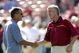 PASADENA, CA - DECEMBER 02:  USC Trojans Head Coach Pete Carroll (R) shakes hands with former UCLA Bruins Head Coach Terry Donahue prior to game start on December 2, 2006 at the Rose Bowl in Pasadena, California.   (Photo by Stephen Dunn/Getty Images)