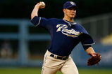 LOS ANGELES, CA - MAY 01:  Jake Peavy #44 of the San Diego Padres throws a pitch against the Los Angeles Dodgers at Dodger Stadium on May 1, 2009 in Los Angeles, California. The Dodgers defeated the Padres 1-0.  (Photo by Jeff Gross/Getty Images)