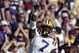 BATON ROUGE, LA - OCTOBER 25:  Patrick Peterson #7 of the LSU Tigers reacts after making a stop against the Georgia Bulldogs during their football game at Tiger Stadium on October 25, 2008 in Baton Rouge, Louisiana.  (Photo by Dave Martin/Getty Images)