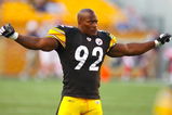 PITTSBURGH - AUGUST 29:  Linebacker James Harrison #92 of the Pittsburgh Steelers warms up before the game against the Buffalo Bills at Heinz Field on August 29, 2009 in Pittsburgh, Pennsylvania. (Photo by Gregory Shamus/Getty Images)