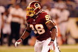 BALTIMORE, MD - AUGUST 13:  Brian Orakpo #96 of the Washington Redskins in postion during a NFL preseason football game against the Baltimore Ravens on August 13, 2009 at M & T Bank Stadium in Baltimore, Maryland.   (Photo by Mitchell Layton/Getty Images)