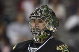 DALLAS - MARCH 24:  Goaltender Marty Turco #35 of the Dallas Stars during play against the Vancouver Canucks at the American Airlines Center on March 24 , 2009 in Dallas, Texas.  (Photo by Ronald Martinez/Getty Images)