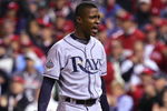 PHILADELPHIA - OCTOBER 25:  BJ Upton #2 of the Tampa Bay Rays reacts after striking out during game three of the 2008 MLB World Series against the Philadelphia Phillies on October 25, 2008 at Citizens Bank Park in Philadelphia, Pennsylvania.  (Photo by Jim McIsaac/Getty Images)