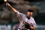 ANAHEIM, CA - AUGUST 24:  Justin Verlander #35 of the Detroit Tigers throws a pitch against the Los Angeles Angels of Anaheim on August 24, 2009 at Angel Stadium in Anaheim, California.   (Photo by Stephen Dunn/Getty Images)