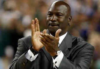 DETROIT - APRIL 06:  Michael Jordan is announced as a member of the 2009 Hall-of-Fame class at halftime of the Michigan State Spartans and the North Carolina Tar Heels during the 2009 NCAA Division I Men's Basketball National Championship game at Ford Field on April 6, 2009 in Detroit, Michigan.  (Photo by Streeter Lecka/Getty Images)