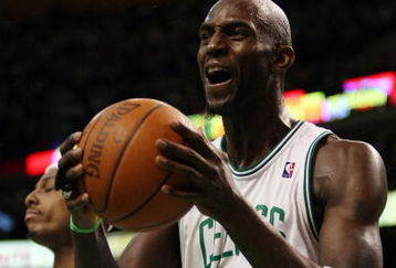 BOSTON - FEBRUARY 05:  Kevin Garnett #5 of the Boston Celtics reacts after he is called for a foul in the fourth quarter against the Los Angeles Lakers on February 5, 2009 at TD Banknorth Garden in Boston, Massachusetts. The Lakers defeated the Celtics 110-109 in overtime. NOTE TO USER: User expressly acknowledges and agrees that, by downloading and or using this Photograph, user is consenting to the terms and conditions of the Getty Images License Agreement.  (Photo by Elsa/Getty Images)