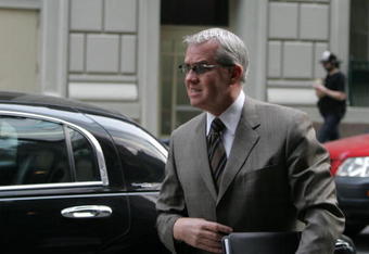 NEW YORK - APRIL 20: Doug MacLean, President and General Manager of the Columbus Blue Jackets arrives at the Westin New York Hotel on April 20, 2005 in New York City. (Photo by Bruce Bennett/Getty Images)