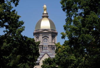 SOUTH BEND, IN - SEPTEMBER 01:  General view of the Notre Dame campus during the game between the Notre Dame Fighting Irish and the Georgia Tech Yellow Jackets on September 1, 2007 at Notre Dame Stadium in South Bend, Indiana. (Photo by Jonathan Daniel/Getty Images)