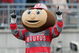 COLUMBUS, OH - SEPTEMBER 8:  The Ohio State Buckeyes mascot Brutus Buckeye cheers during the game against the Akron Zips at Ohio Stadium on September 8, 2007 in Columbus, Ohio. Ohio State won 20-2. (Photo by David Maxwell/Getty Images)